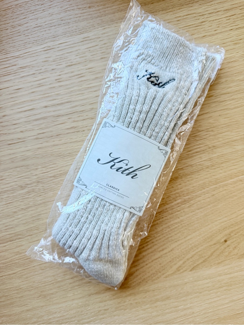 Kith Willet Marled Crew Socks Marled Crew Socks in Cream NWT